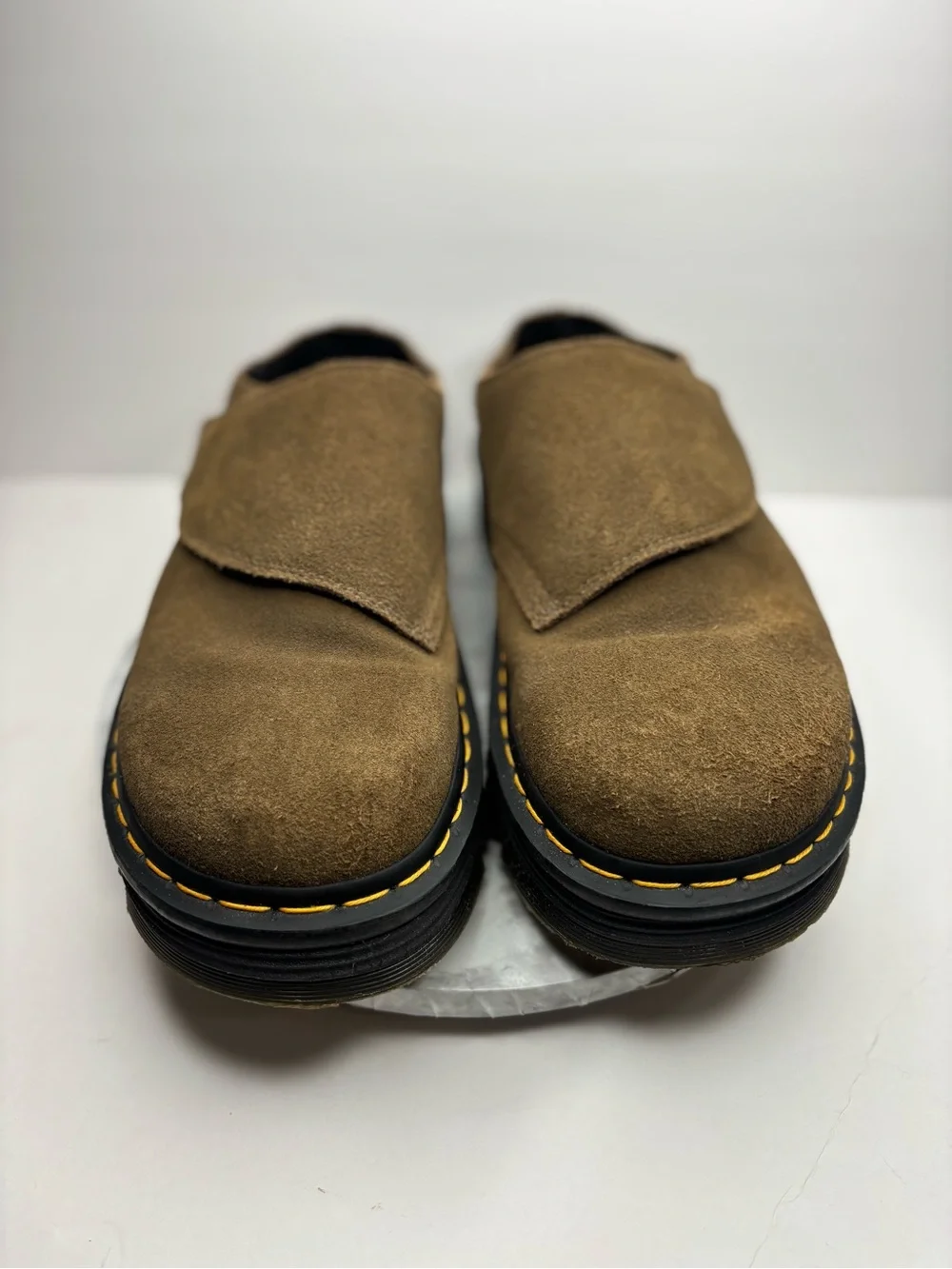 Size 12- Dr. Martens Zebzag Anywair mules featuring a suede upper